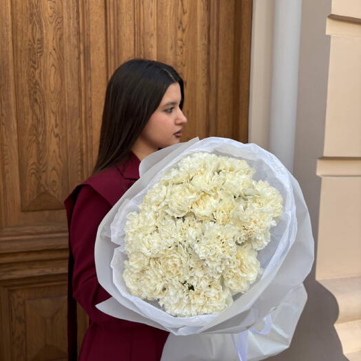 Букет 25 белых диантусов