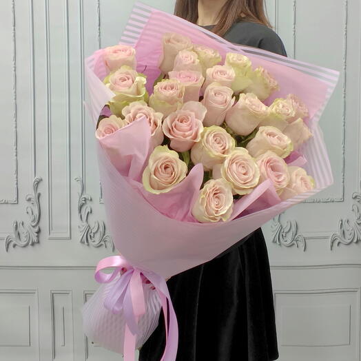 Букет "💗Розовый Рассвет 💗". Букет из 25 Эквадорской розы 😍