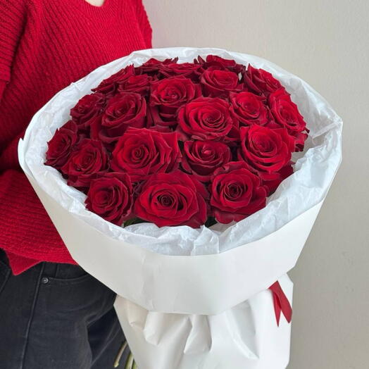 Букет «Premium» из 25 Эквадорских роз🌹Бордовые розы Эксплоер