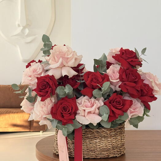 Basket of French roses