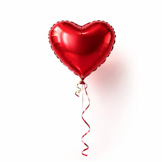 Фольгированный гелевый шарик сердце