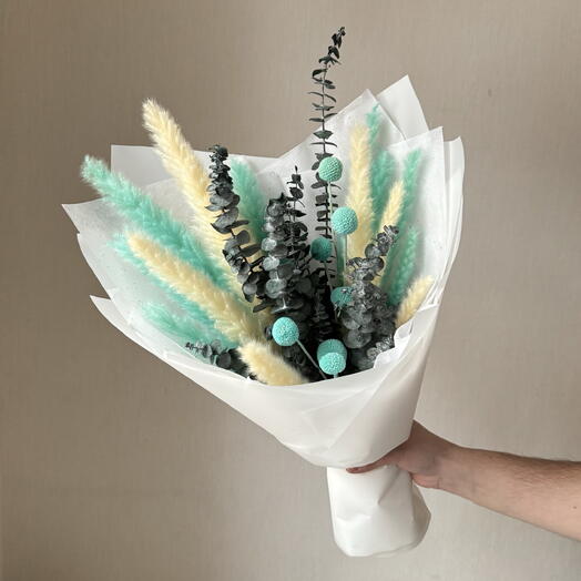 Букет из мини пампаса и стабилизированных растений