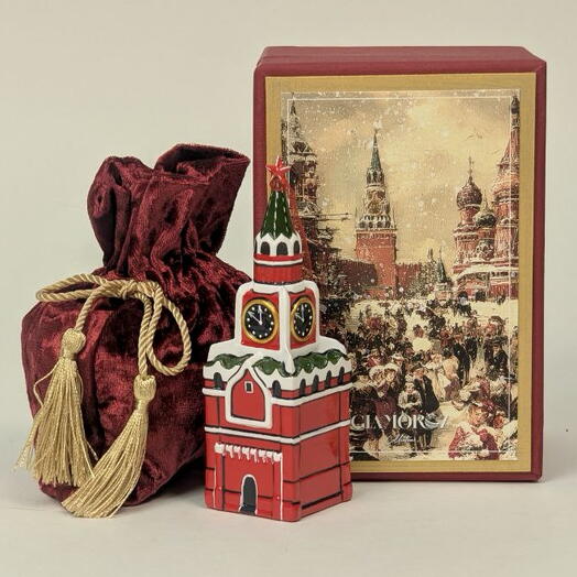Фарфоровая фигурка Спасская башня в музыкальной шкатулке