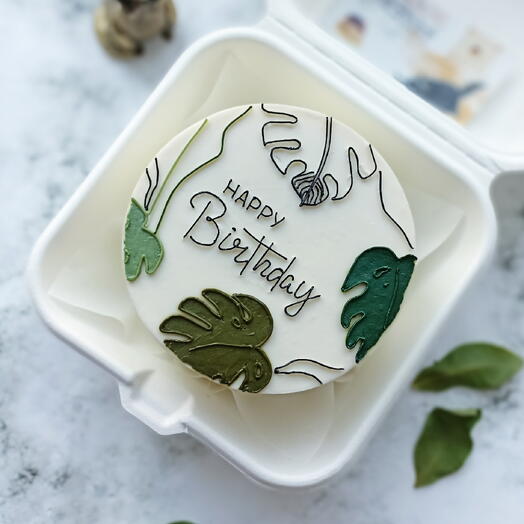 Бенто с листьями "happy birthday"
