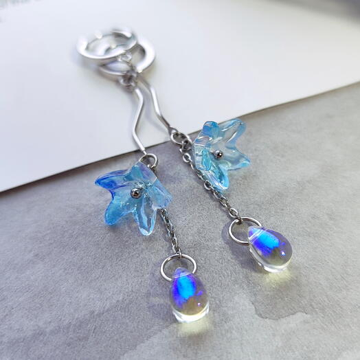 Серьги Голубой лен mini