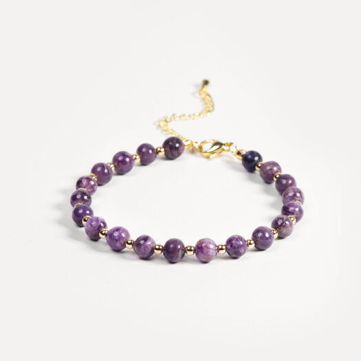 Браслет Самшит Чароит 14K 21 см (BRA1146)