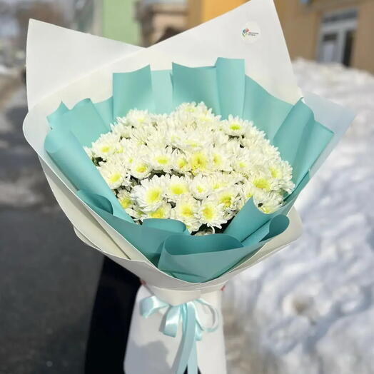 Букет-гигант из 25 кустовой хризантемы