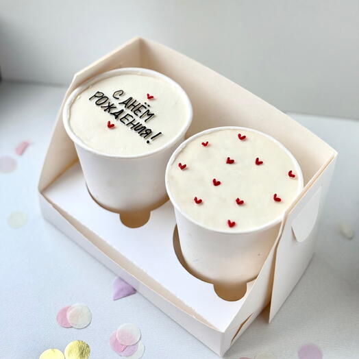 Торт в стакане, cake to go, трайфл на день рождения маме, папе, мужу, брату, парню, девушке, подруге, подарочный набор трайфлов