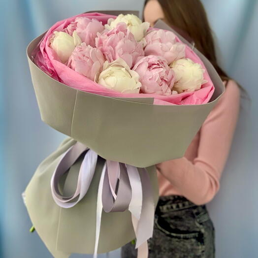 Букет пионы 9 шт «Воздушный»💕