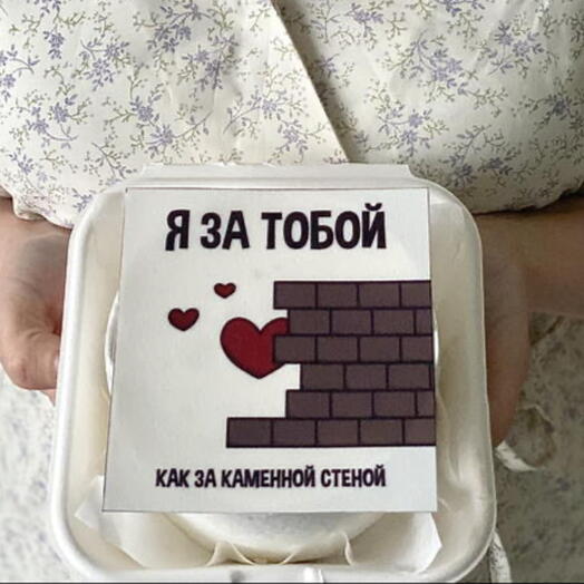 Бенто торт для парня «я за тобой, как за каменной стеной»