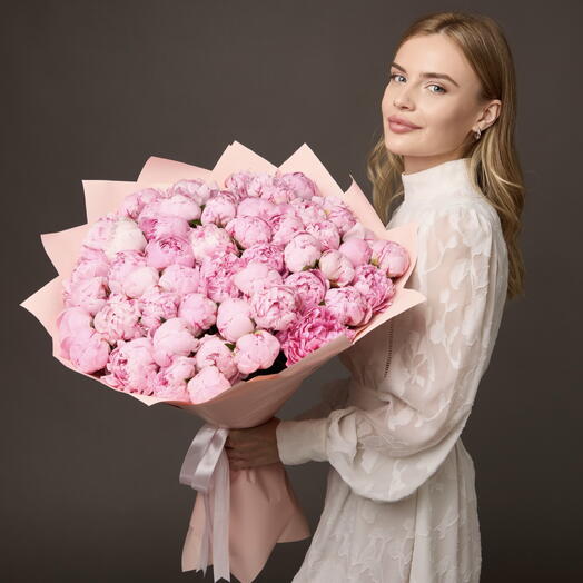 51 розовый пион