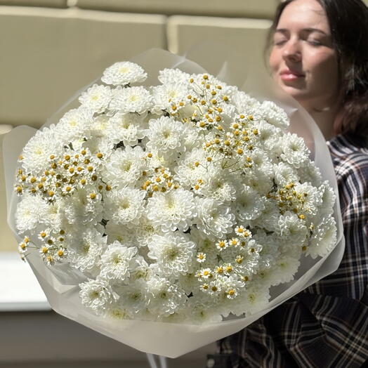 Букет ГИГАНТ из хризантем и ромашек 🌸