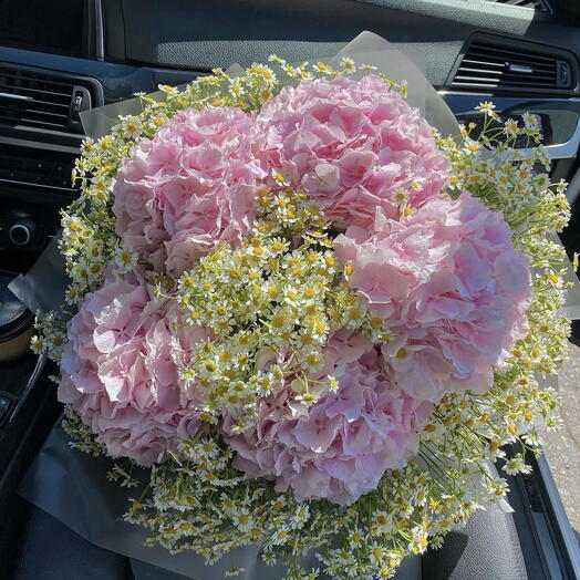 Гортензия с ромашками 💗