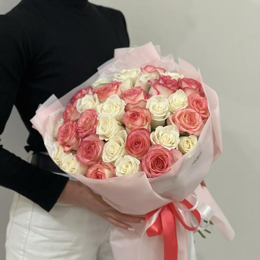 Букет из 33 кенийской розы, микс