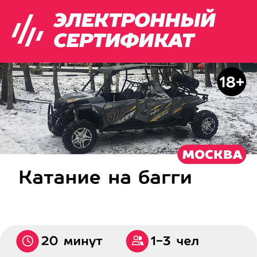 Подарочный сертификат Катание на багги по лесной трассе для 1-3 человек (20 минут, Внуково)