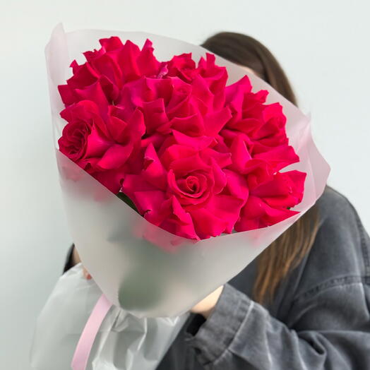 Букет из малиновых французских роз 😍