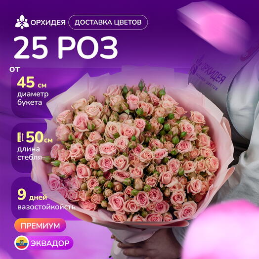 25 кустовых роз Вега