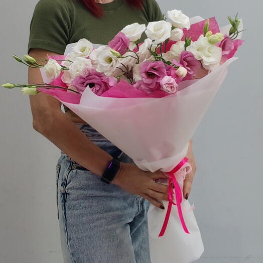 Букет из эустомы "Малиновый джем"
