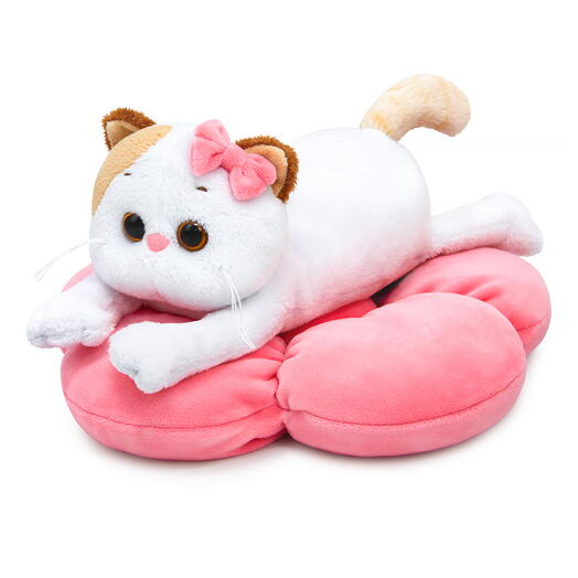 LKl18-001 Игрушка Кошечка Ли-Ли на подушке-цветке (лежачая)
