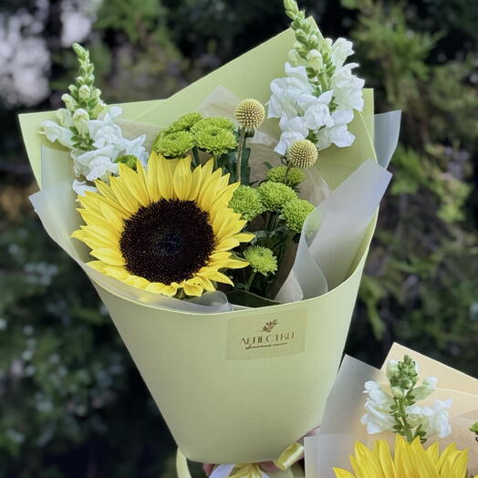 Букет с подсолнухом 🌻