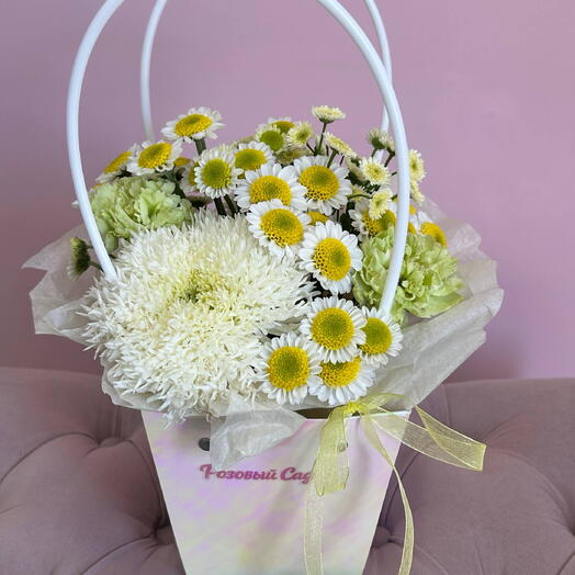 🌼Композиция в сумке с ромашками 🌼