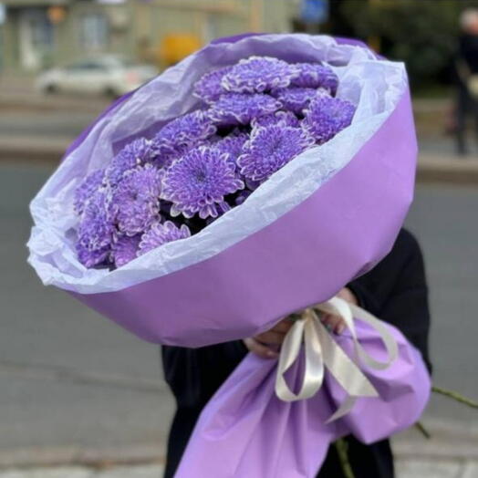 Сиреневая дофаминовая  хризантема 💜