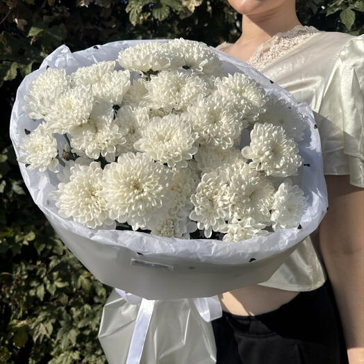 🤍стойкий букет пышных хризантем bloom room