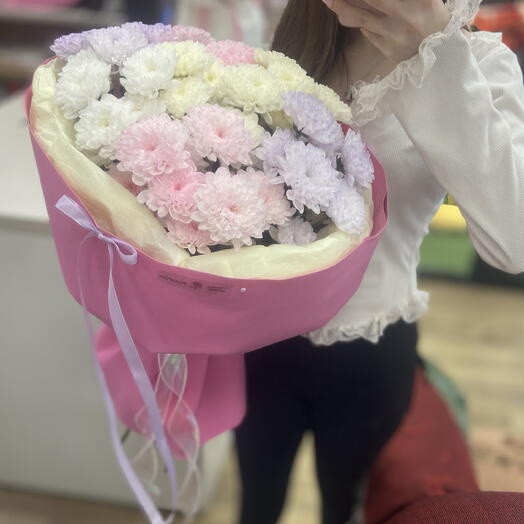 Большой букет из хризантем💛