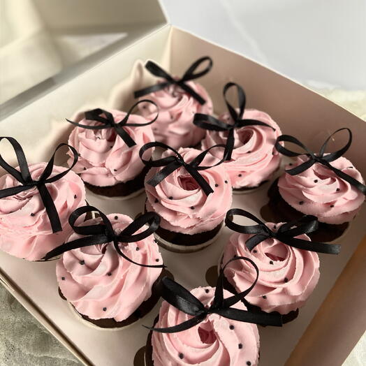Капкейки с бантиками 🎀 9 штук