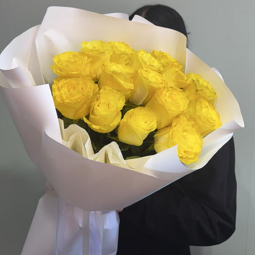 Букет из шикарных желтых роз💐💕