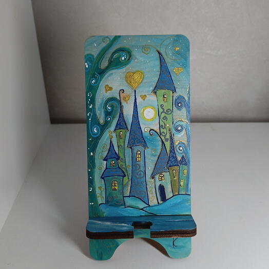 Подставка для телефона handmade СКАЗОЧНЫЙ ГОРОД