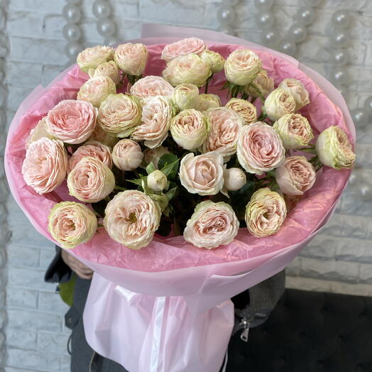 Монобукет из кустовой пионовидной розы🌸