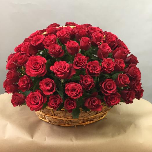 Basket of red roses