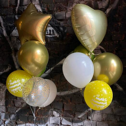 Cascade of 12 helium balloons "To my beloved grandmother"