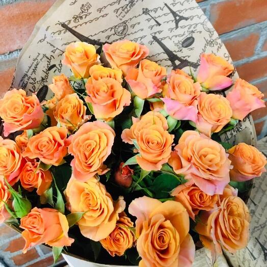 "ORANGE" 5 кустовых роз