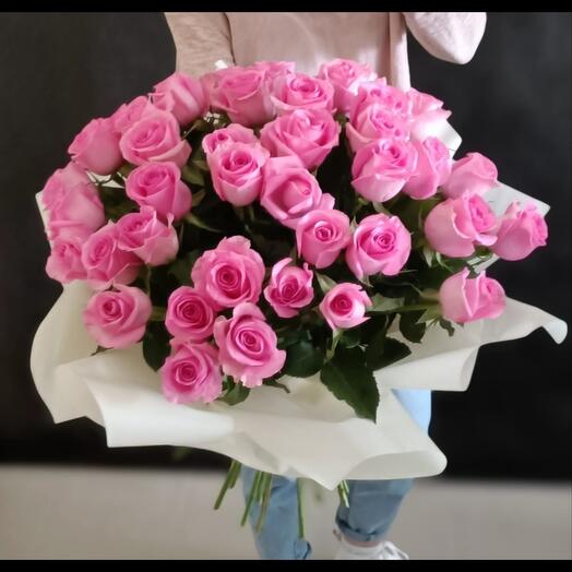 Bouquet of 51 pink roses