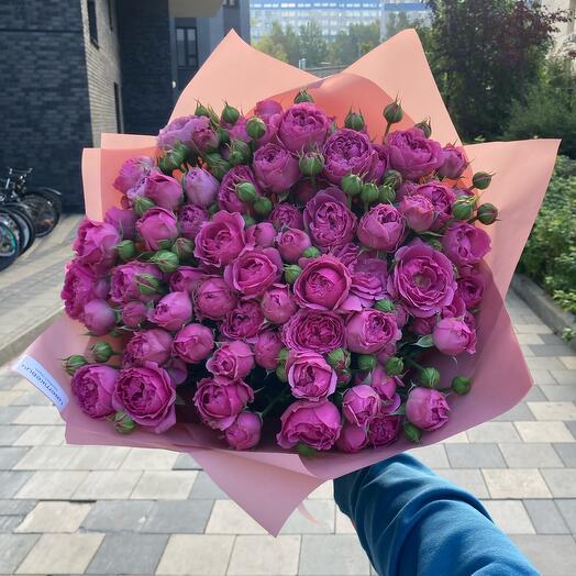 Кустовые пионовидные розы Мисти Бабблз