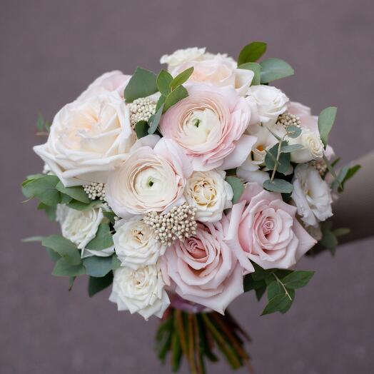Ramo de novia de la boda malvavisco con Ranunculus