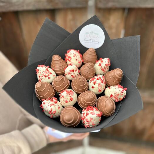 Ramo de fresas en chocolate belga "Harmony"