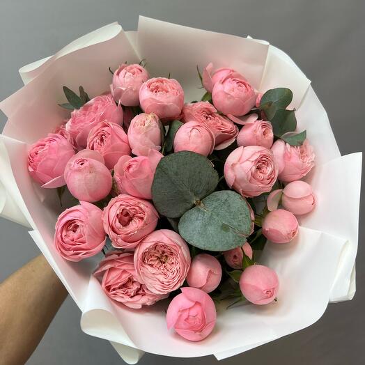 Rosas de peonía rosa