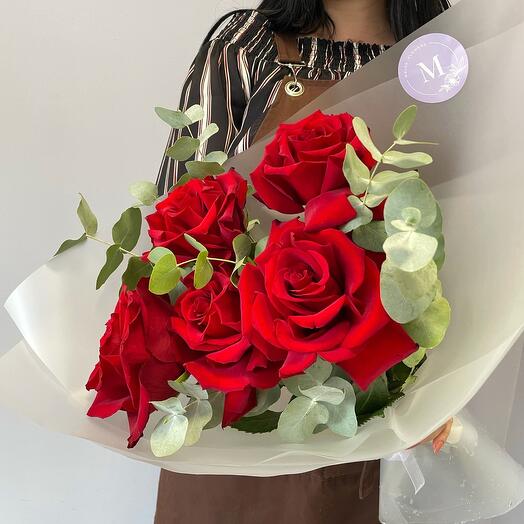 Bright French roses in stylish design