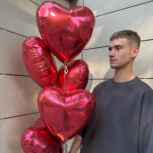 Шар сердце Фонтан из сердец