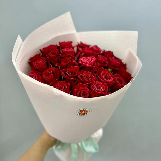 25 голландских роз от цветочного магазина Оранж Алматы
