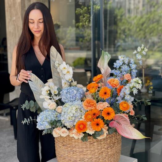 Basket with flowers