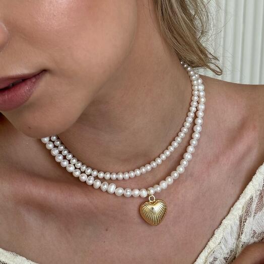 Joyería / Collar de perlas naturales con colgante