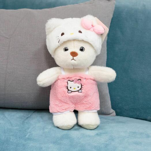 Мягкая игрушка Мишка для девочек и мальчиков / Плюшевый Медведь Hello Kitty для малышей KiDWoW  розовый 40см