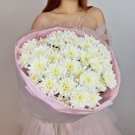 Монобукет из 7 шт кустовых хризантем