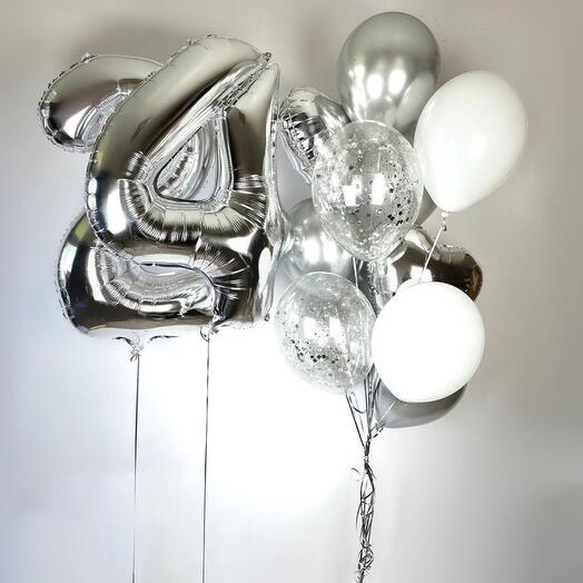 Шары цифры серебро