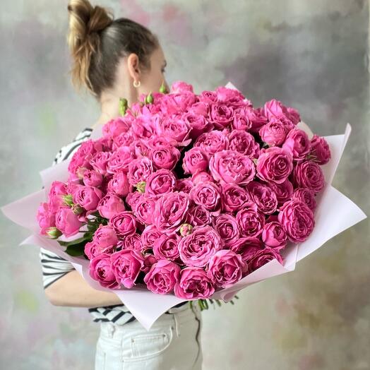 The peony-shaped bush rose is fragrant