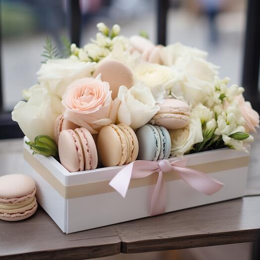 Macaron viragdoboz